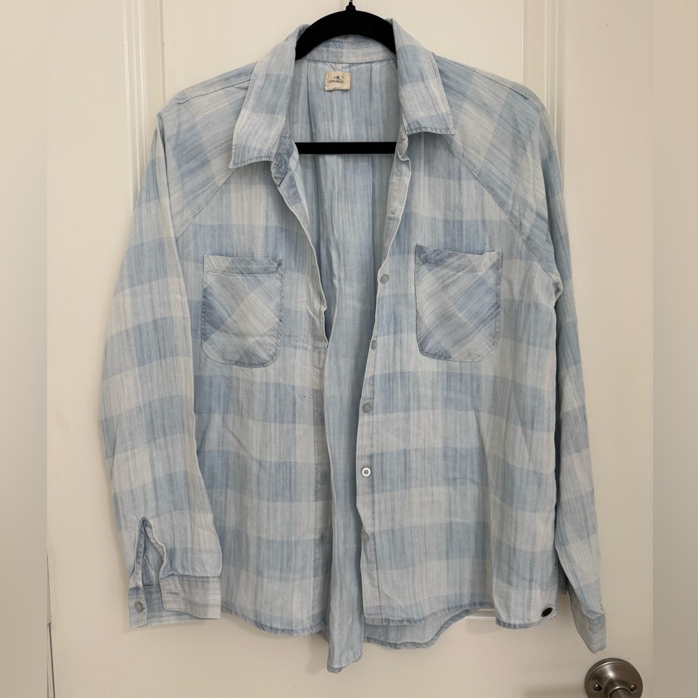 O'Neill Light Blue Plaid Button Down Shirt